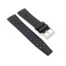Easy-Klick Retro FKM-Kautschuk Uhrenarmband Modell Tropical-FKM schwarz 18 mm