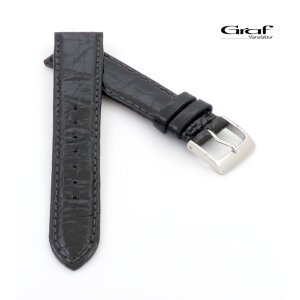 Graf echt Krokodil XS-Uhrenarmband Modell Senegal schwarz 16 mm XS-Kurzlänge
