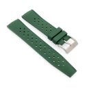 Easy-Klick Retro FKM-Kautschuk Uhrenarmband Modell Tropical-FKM grün 19 mm