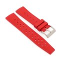 Easy-Klick Retro FKM-Kautschuk Uhrenarmband Modell Tropical-FKM rot 21 mm