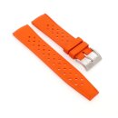 Easy-Klick Retro FKM-Kautschuk Uhrenarmband Modell Tropical-FKM orange 23 mm