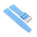 Easy-Klick Retro FKM-Kautschuk Uhrenarmband Modell Tropical-FKM hellblau 21 mm