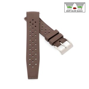 Easy-Klick Retro FKM-Kautschuk Uhrenarmband Modell Tropical-FKM braun 18 mm