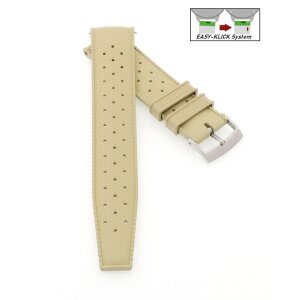 Easy-Klick Retro FKM-Kautschuk Uhrenarmband Modell Tropical-FKM beige-creme 19 mm