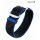 Eulit Perlon Durchzugs-Uhrenarmband Modell Atlantic-poliert schwarz-blau 20 mm