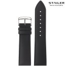 Stailer Premium Kalbsleder Uhrenarmband Modell Plash schwarz 18 mm, wasserfest