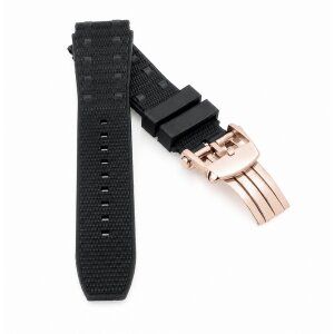 FKM-Kautschuk Uhrenarmband Modell BLG25-FS-RG schwarz 22 mm, komp. Breitling