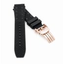 FKM-Kautschuk Uhrenarmband Modell BLG25-FS-RG schwarz 22...