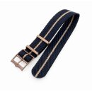 Nato Nylon Uhrenarmband Modell Luxor-B blau-beige 20 mm,...