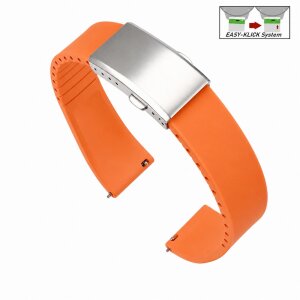 Easy-Klick Premium FKM-Kautschuk Uhrenarmband Modell Grande-S orange 19 mm