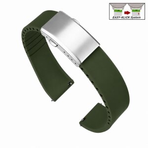 Easy-Klick Premium FKM-Kautschuk Uhrenarmband Modell Grande-S grün 19 mm