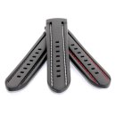 Silikon Uhrenarmband Modell Rosanna schwarz - schwarze Naht DS 22 mm