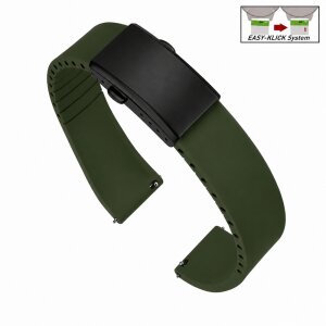 Easy-Klick Premium FKM-Kautschuk Uhrenarmband Modell Grande-P grün 19 mm