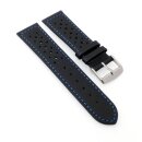 Softleder Uhrenarmband Modell Sportiva schwarz-blau 20 mm