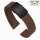 Easy-Klick Premium FKM-Kautschuk Uhrenarmband Modell Grande-P braun 22 mm