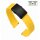 Easy-Klick Premium FKM-Kautschuk Uhrenarmband Modell Grande-P gelb 22 mm