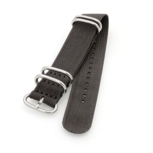 Zulu Nato Canvas-Nylon Uhrenarmband Modell Zulu-T2-S grau 18 mm