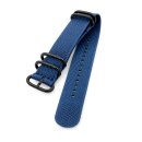 Zulu Nato Canvas-Nylon Uhrenarmband Modell Zulu-T2-P blau...