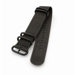 Zulu Nato Canvas-Nylon Uhrenarmband Modell Zulu-T2-P grau 20 mm