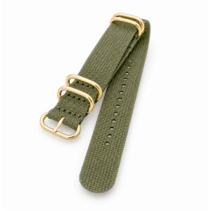 Zulu Nato Canvas-Nylon Uhrenarmband Modell Zulu-T2-G grün 18 mm