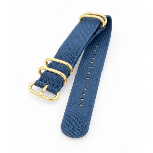 Zulu Nato Canvas-Nylon Uhrenarmband Modell Zulu-T2-G blau 20 mm