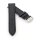 Haifisch-Style Kalbsleder Uhrenarmband Modell Sharky schwarz-schwarz 18 mm