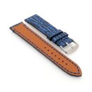Haifisch-Style Kalbsleder Uhrenarmband Modell Sharky schwarz-blau 20 mm