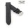 Easy-Klick Haifisch-Style Kalbsleder Uhrenarmband Modell Sharky schwarz-schwarz 22 mm