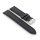 Easy-Klick Haifisch-Style Kalbsleder Uhrenarmband Modell Sharky schwarz-schwarz 22 mm