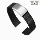 Easy-Klick Premium FKM-Kautschuk Uhrenarmband Modell Mosaiko-S schwarz 22 mm