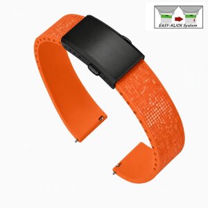 Easy-Klick Premium FKM-Kautschuk Uhrenarmband Modell Mosaiko-P orange 20 mm