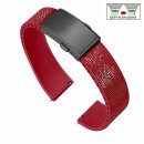 Easy-Klick Premium FKM-Kautschuk Uhrenarmband Modell Mosaiko-P rot 22 mm