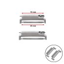 2 Universal Easy-Klick Adapter Edelstahl silber gebürstet Modell EKA-S-18-20 mm