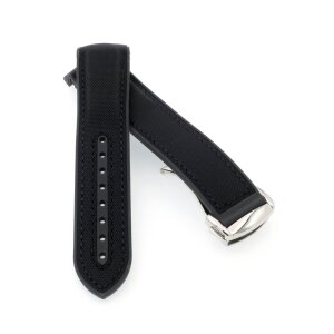 Premium Hybrid Uhrenarmband Modell Innsbruck-FSS schwarz-TiT 19 mm, komp. Omega