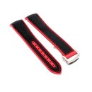 Premium Hybrid Uhrenarmband Modell Innsbruck-FSS schwarz-rot 19 mm, komp. Omega