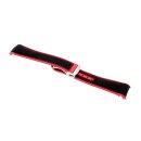 Premium Hybrid Uhrenarmband Modell Innsbruck-FSS schwarz-rot 19 mm, komp. Omega