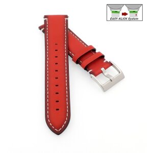 Easy-Klick Kalbsleder Vintage Uhrenarmband  Modell Idol rot 20 mm