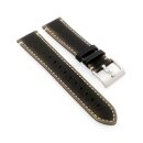 Easy-Klick Kalbsleder Vintage Uhrenarmband  Modell Idol schwarz-braun-gold 22 mm