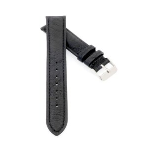 Echt Strauß Uhrenarmband Modell Amster schwarz 18 mm, Handarbeit
