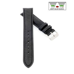 Easy-Klick echt Strauß Uhrenarmband Modell Amster schwarz 20 mm, Handarbeit