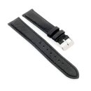 Easy-Klick echt Strauß Uhrenarmband Modell Amster schwarz 20 mm, Handarbeit