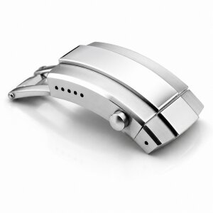 Faltschließe Edelstahl silber Modell BF-88, 18 mm, kompatibel Breitling