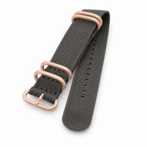 Zulu Nato Canvas-Nylon Uhrenarmband Modell Zulu-T2-RG grau 20 mm