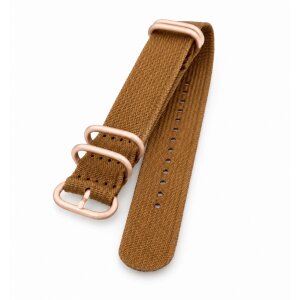 Zulu Nato Canvas-Nylon Uhrenarmband Modell Zulu-T2-RG braun 20 mm
