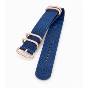 Zulu Nato Canvas-Nylon Uhrenarmband Modell Zulu-T2-RG blau 20 mm