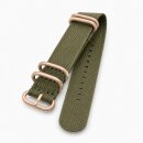 Zulu Nato Canvas-Nylon Uhrenarmband Modell Zulu-T2-RG grün 22 mm