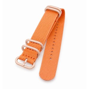 Zulu Nato Canvas-Nylon Uhrenarmband Modell Zulu-T2-RG orange 22 mm