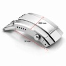Faltschließe Edelstahl silber Modell BF-88, 20 mm, kompatibel Breitling
