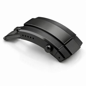 Faltschließe Edelstahl schwarz Modell BF-88, 18 mm, kompatibel Breitling