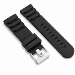 Premium Kautschuk Uhrenarmband Modell Lupo-S schwarz 24 mm, komp. Luminox